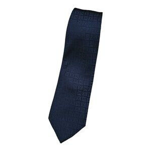 ESCADA Men's 100% Silk Necktie LUXURY Tie Black Monogram Logo W:2.7" EUC